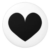 黒いハートドアとドロワープルノブ セラミックノブ (正面)