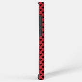 黒いハートパターン赤い背景 SAMSUNG GALAXYケース (右側面)