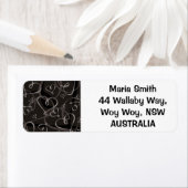 黒いハートパターン ラベル (インサイチュ)