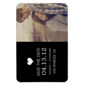 黒いハート写真Save The Date Magnet マグネット (縦)