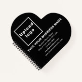 黒いハート形状スパイラルのビジネスブランド ノートブック (正面)