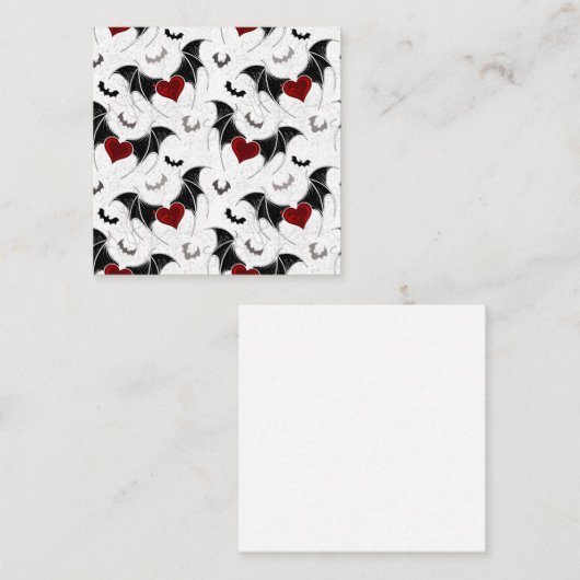 黒いハート翼のハロウィンこうもり コーリングカード (正面/裏面)