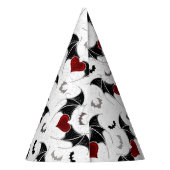 黒いハート翼のハロウィンこうもり パーティーハット (裏面)