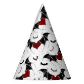 黒いハート翼のハロウィンこうもり パーティーハット (左)