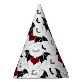 黒いハート翼のハロウィンこうもり パーティーハット (右)