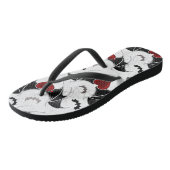 黒いハート翼のハロウィンこうもり ビーチサンダル (アングル)