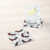 黒いハート翼のハロウィンこうもり ペーパーコースター (インサイチュ)