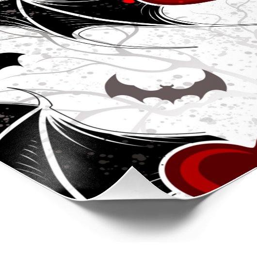 黒いハート翼のハロウィンこうもり ポスター (コーナー)