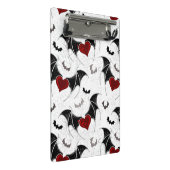 黒いハート翼のハロウィンこうもり ミニクリップボード (アングル)