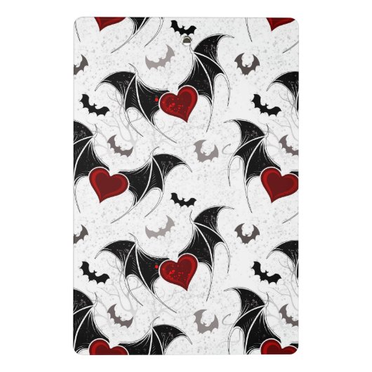 黒いハート翼のハロウィンこうもり ミニクリップボード (裏面)