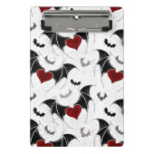 黒いハート翼のハロウィンこうもり ミニクリップボード (正面)