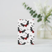 黒いハート翼のハロウィンこうもり 名刺 (スタンド正面)