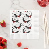 黒いハート翼のハロウィンこうもり 縁ありランチョンナプキン (インサイチュ)