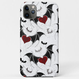 黒いハート翼のハロウィンこうもり iPhone 11 PRO MAXケース