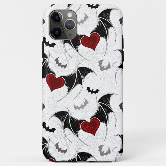 黒いハート翼のハロウィンこうもり Case-Mate iPhoneケース (裏面)