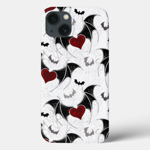 黒いハート翼のハロウィンこうもり iPhone 13ケース