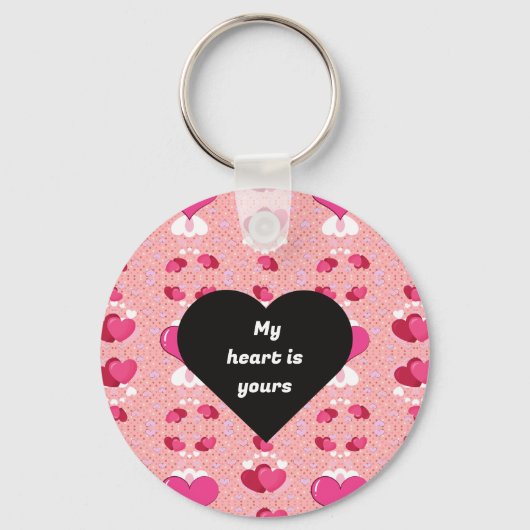 黒いハート鮮やかロマンチック壁紙 キーホルダー (正面)