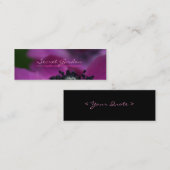 黒いハート3つのアネモネの小型名刺 スキニー名刺 (正面/裏面)