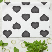 黒いハート キッチンタオル (折り畳み)
