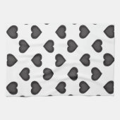黒いハート キッチンタオル (横)