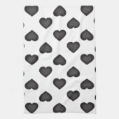 黒いハート キッチンタオル (縦)