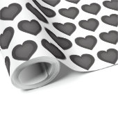 黒いハート ラッピングペーパー (ロールコーナー)