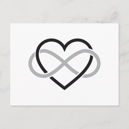 黒いハート（無限大） ポストカード (正面)