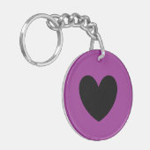 黒いハート（紫） キーホルダー (正面左)
