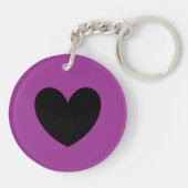 黒いハート（紫） キーホルダー (裏面)
