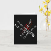 黒いハート 赤い鎖 クールなゴシック バレンタインデー カード (黄色い花)