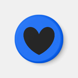 黒いハート（青） マグネット