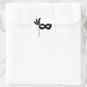 黒いハーレクインマスクシール ラウンドシール (バッグ)