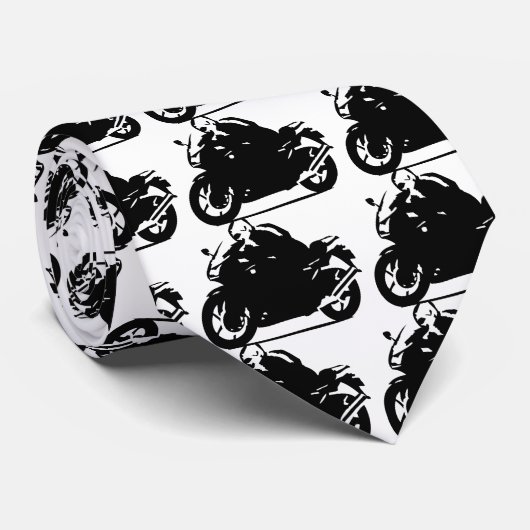 黒いバイクもしくは自転車に乗る人アイコンオートバイ ネクタイ (ロール)