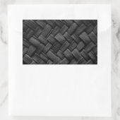 黒いバスケット織りパターン 長方形シール (バッグ)