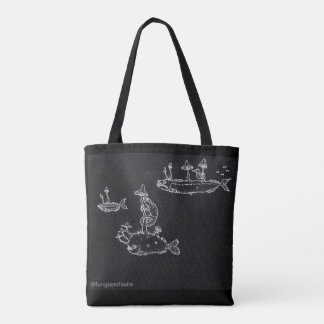 黒いバッグの白 トートバッグ