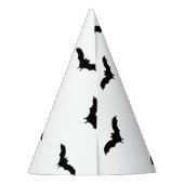 黒いバットと白いキュートなハロウィンパーティーの装飾 パーティーハット (裏面)