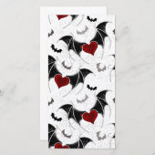 黒いバットウイングのハロウィンハート シーズンカード (正面/裏面)