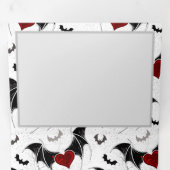 黒いバットウイングのハロウィンハート 三つ折りクリスマスカード (内部最初)