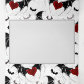 黒いバットウイングのハロウィンハート 三つ折りクリスマスカード (内部中)