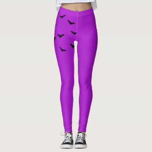 黒いバット 紫色 *任意の色 ハロウィン レギンス