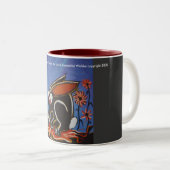 黒いバニーのマグ ツートーンマグカップ (正面右)