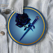 黒いバラおよび短剣ボタン 缶バッジ (インサイチュ)