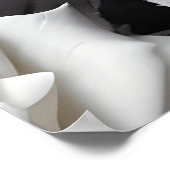 黒いバラとブルゴーニュ白いロ葉ス ポスター (角)