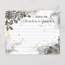 黒いバラのアドバイス カップルへの ブライダルシャワーのカード チラシ
