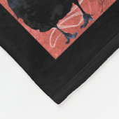 黒いバラのカラスとカラスのゴシック美術のコラージュ フリースブランケット (角)