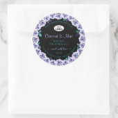 黒いバラのパッケージ・ラベルのロゴ ラウンドシール (バッグ)