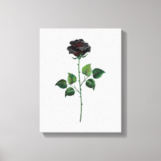 黒いバラの花 キャンバスプリント (正面)