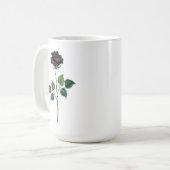 黒いバラの花 コーヒーマグカップ (正面左)