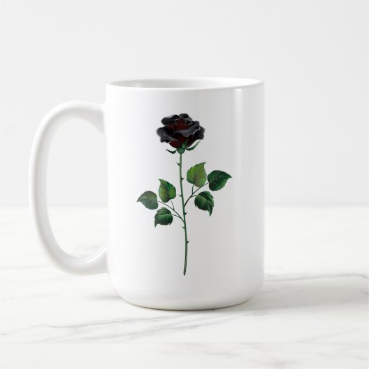 黒いバラの花 コーヒーマグカップ (左)