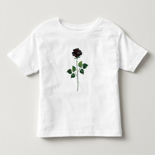 黒いバラの花 トドラーTシャツ (正面)